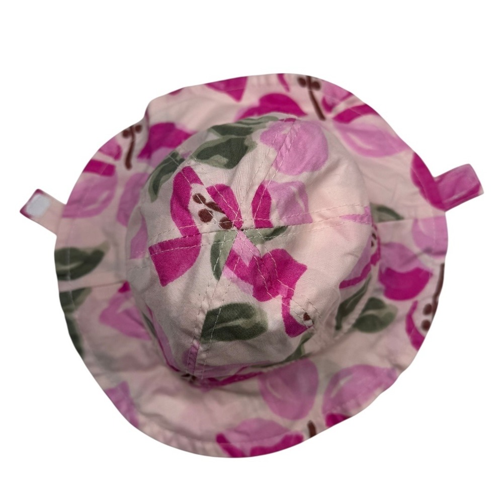 Carter's Newborn Baby Girl Pink‎ Floral Bucket Sun Hat With Chin Straps 0114